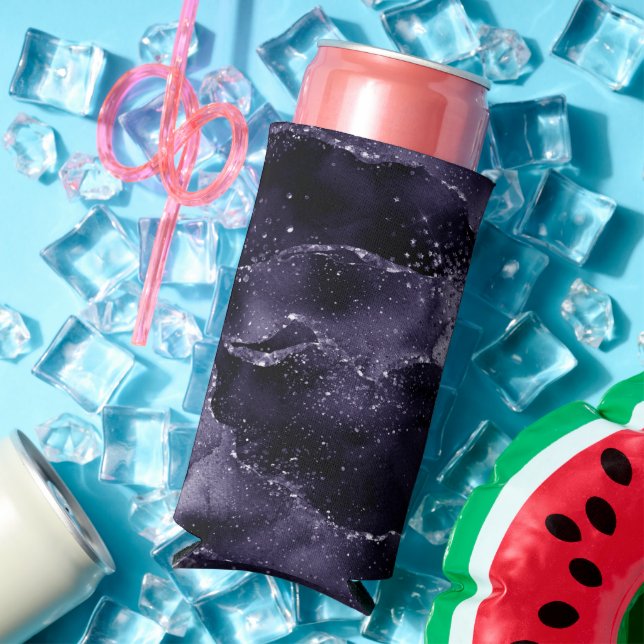 Rafraîchisseur Pour Canette Slim Moody Agate | Midnight Indigo Deep Purple Glam (Été in situ)