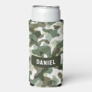 Rafraîchisseur Pour Canette Slim Motif camouflage vert dans des tons terre avec mar