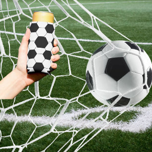 Rafraîchisseur Pour Canette Slim Motif de football noir et blanc
