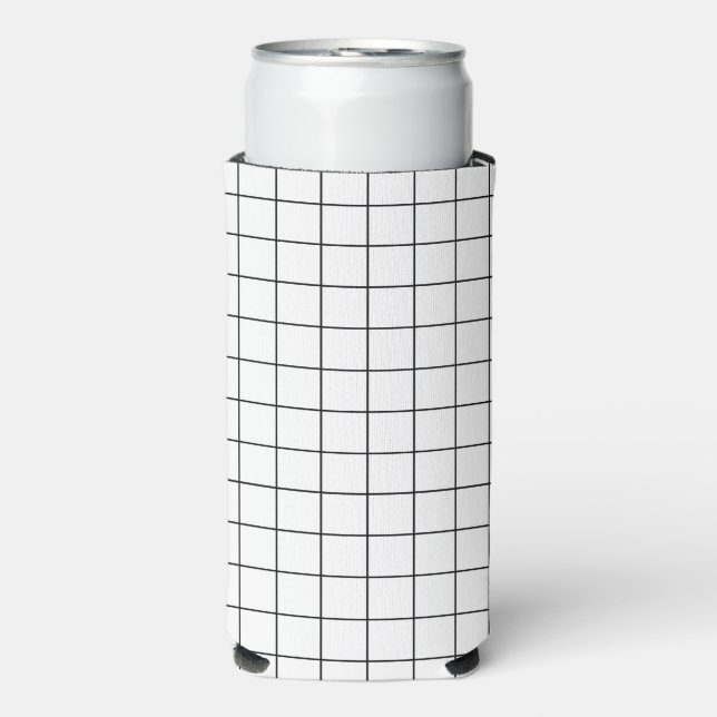 Rafraîchisseur Pour Canette Slim Motif de grille minimale vérifiée (Seltzer Recto)
