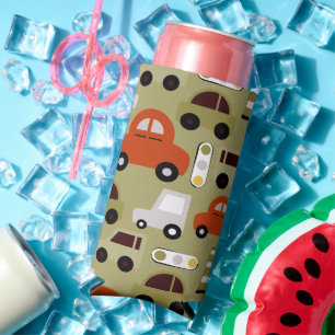 Rafraîchisseur Pour Canette Slim Motif de voitures orange