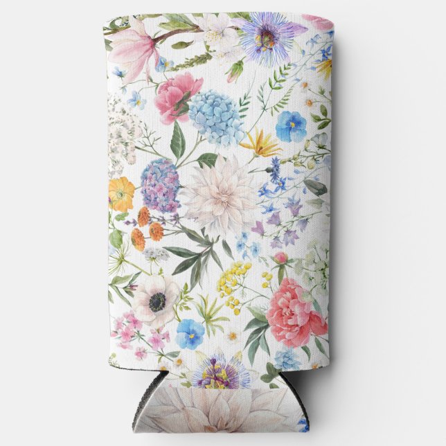 Rafraîchisseur Pour Canette Slim Motif Fleur sauvage élégant et coloré (Recto)