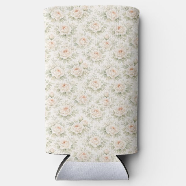 Rafraîchisseur Pour Canette Slim Motif floral de mariage (Recto)
