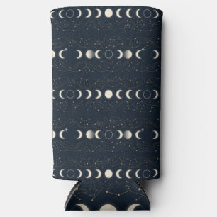 Rafraîchisseur Pour Canette Slim Motif minimaliste des phases lunaires avec des éto