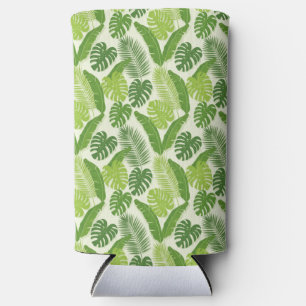 Rafraîchisseur Pour Canette Slim Motif sans couture de feuilles tropicales & Monste