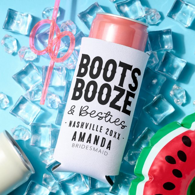 Rafraîchisseur Pour Canette Slim Nashville Bachelorette Bottes Besoins Booze Person (Été in situ)