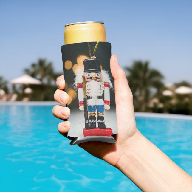 Rafraîchisseur Pour Canette Slim Noël SlipperyJoe nutcracker figurine ornement (Piscine in situ)