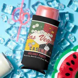 Rafraîchisseur Pour Canette Slim Noël Vacances Vegas Casino Poker Soirée