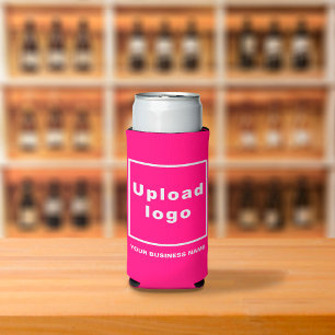 Rafraîchisseur Pour Canette Slim Nom et logo de l'entreprise sur Seltzer Can Pink G