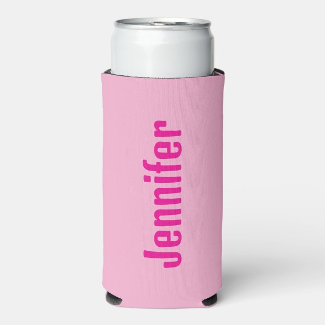 Rafraîchisseur Pour Canette Slim Nom personnalisé Can Cooler - Rose & Magenta (Seltzer Recto)