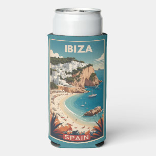 Rafraîchisseur Pour Canette Slim Nom personnalisé Ibiza, Espagne Poster de voyage