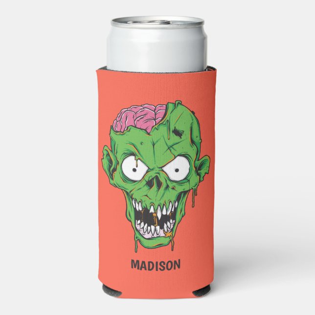 Rafraîchisseur Pour Canette Slim Nom personnalisé Zombie (Seltzer Verso)