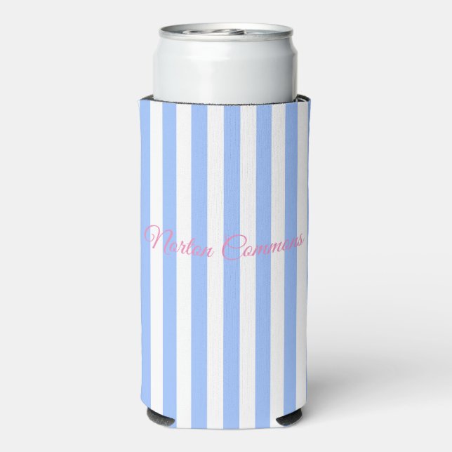 Rafraîchisseur Pour Canette Slim Norton Commons bleu strié haute coozie (Seltzer Verso)