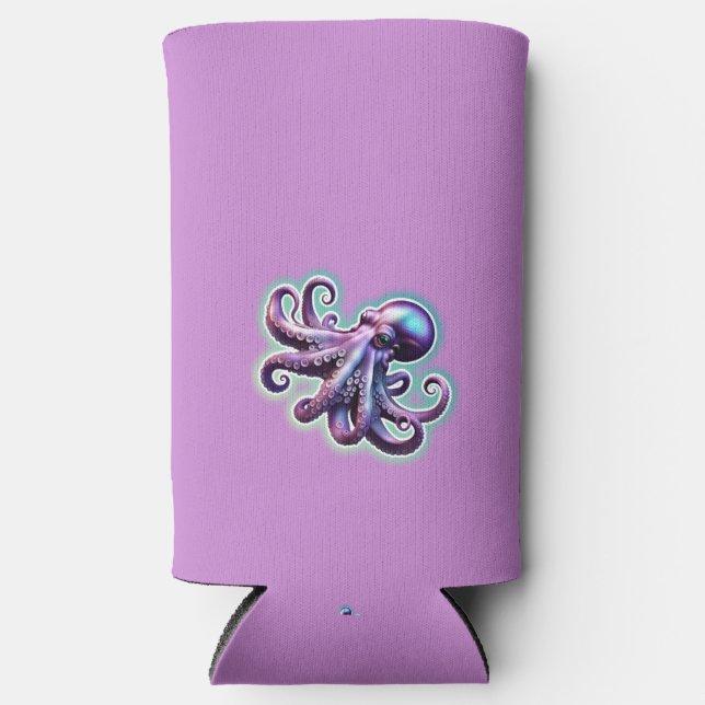 Rafraîchisseur Pour Canette Slim Octopus pourpre (Recto)