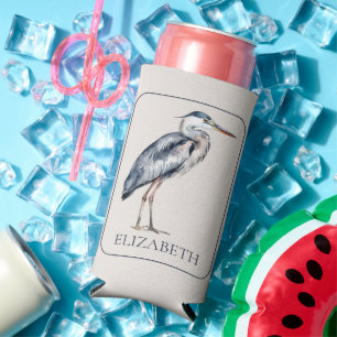 Rafraîchisseur Pour Canette Slim Oiseau Héron Bleu de la Côte Personnalisé