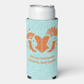 Rafraîchisseur Pour Canette Slim Orange + Teal Las Vegas Showgirl Bach