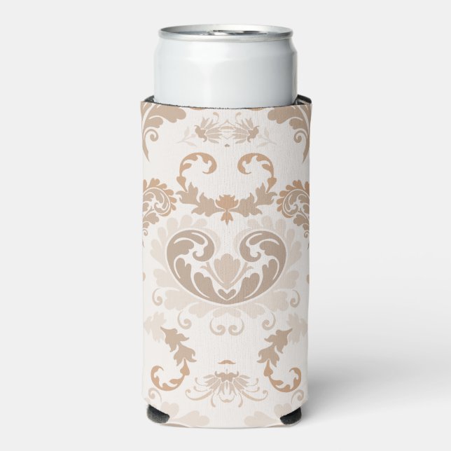 Rafraîchisseur Pour Canette Slim Paisley en beige esthétique moderne Tan Brown (Seltzer Recto)