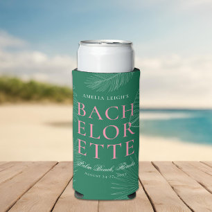 Rafraîchisseur Pour Canette Slim Palme Tropicale moderne colorée Feuille Bacheloret
