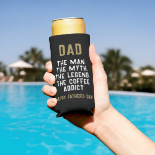 Rafraîchisseur Pour Canette Slim Papa Homme Mythe Légende Café Addict Drôle