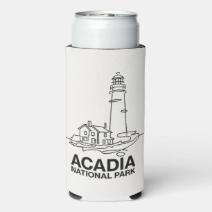Rafraîchisseur Pour Canette Slim Parc national Acadia Phare Line Art