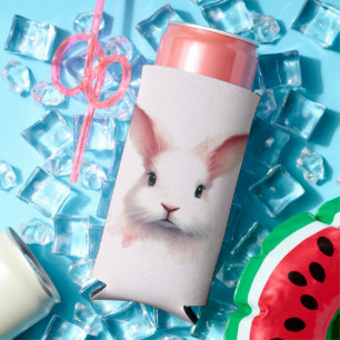 Rafraîchisseur Pour Canette Slim Pastel Pink Bunny Face Can Cooler