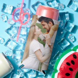 Rafraîchisseur Pour Canette Slim Personalized 2 Photo Template Double Sided Can Coo