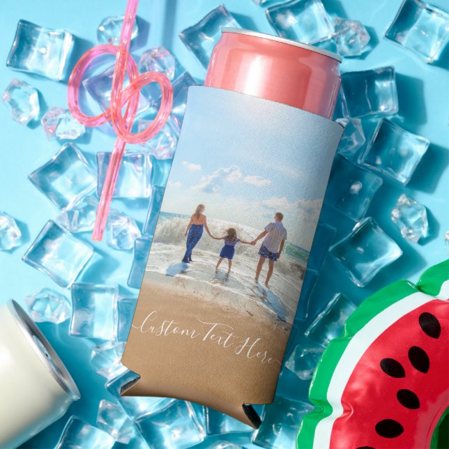 Rafraîchisseur Pour Canette Slim Personnalisée, votre photo peut refroidir et texte (Été in situ)
