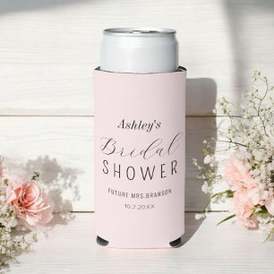 Rafraîchisseur Pour Canette Slim Pluie de Mariage Rose Chic Minimaliste 
