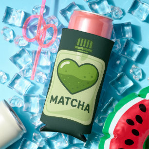 Rafraîchisseur Pour Canette Slim Pochette de sérum Matcha avec conception cardiaque