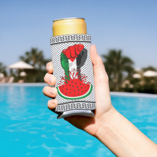 Rafraîchisseur Pour Canette Slim Poing de résistance palestinienne sur le symbole d