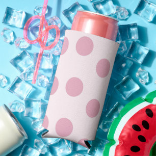Rafraîchisseur Pour Canette Slim Points bleus sur rose