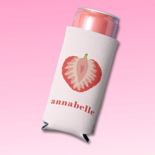 Rafraîchisseur Pour Canette Slim Prénom d'été à la fraise