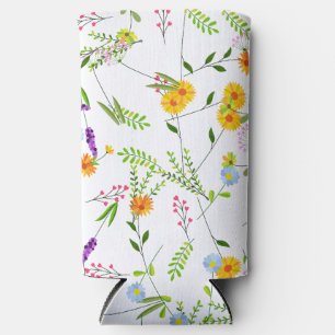 Rafraîchisseur Pour Canette Slim Printemps Été Fleurs sauvages