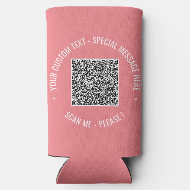 Rafraîchisseur Pour Canette Slim QR Code Scan Info Texte personnalisé et couleur pe (Verso)
