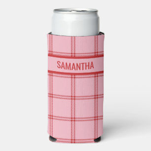 Rafraîchisseur Pour Canette Slim Rose + Rouge Carreaux Branchés