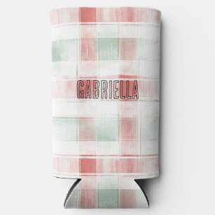 Rafraîchisseur Pour Canette Slim Rouge Menthe Poivre de Menthe Mocha Carreaux Rayur