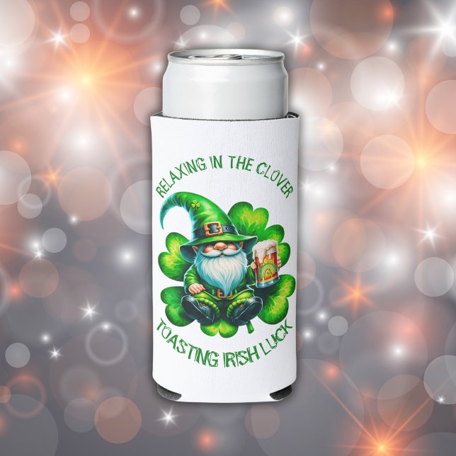 Rafraîchisseur Pour Canette Slim Saint Patrick Gnome mignonne avec bière | (Créateur téléchargé)