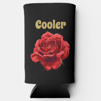 Rafraîchisseur Pour Canette Slim Script doré personnalisé Rose floral personnalisé
