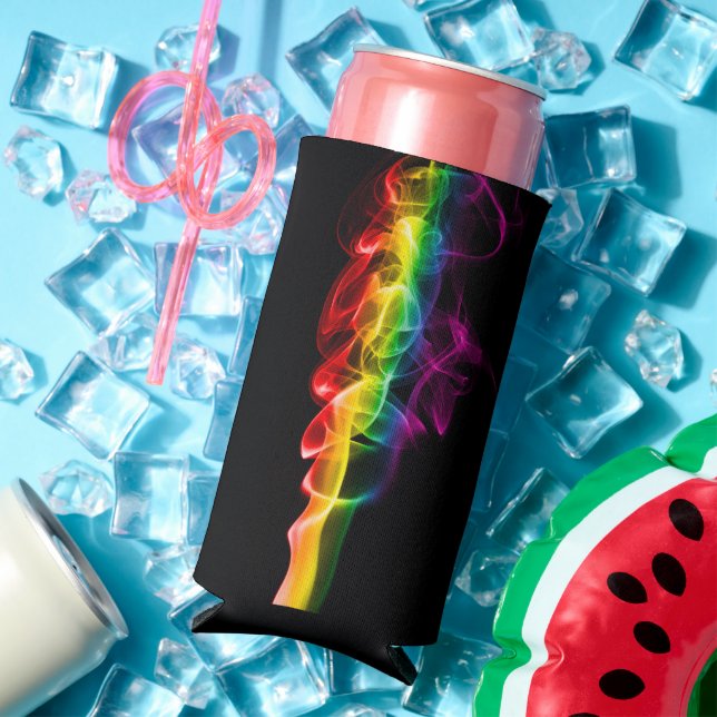 Rafraîchisseur Pour Canette Slim SlipperyJoe's fumée vif arc-en-ciel célébré (Été in situ)