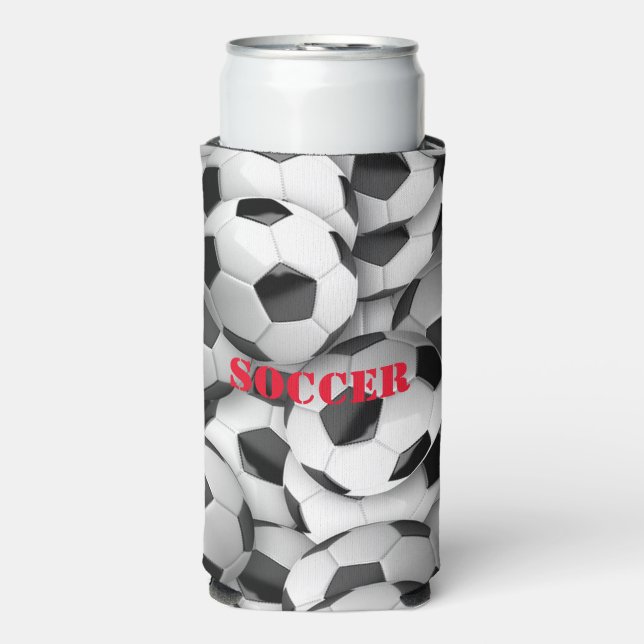 Rafraîchisseur Pour Canette Slim Soccer Balls Design Seltzer Can Cooler (Seltzer Recto)