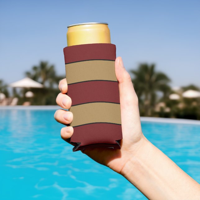 Rafraîchisseur Pour Canette Slim Stripes Classiques Rouge Et Or De Noël (Piscine in situ)