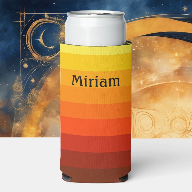 Rafraîchisseur Pour Canette Slim Sunny Yellow Ombre Ajouter Votre Nom Haut (Créateur téléchargé)