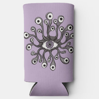 Rafraîchisseur Pour Canette Slim Surreal Weirdcore Eye Tentacle Artwork - Purple