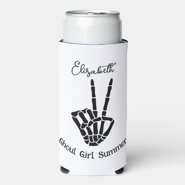 Rafraîchisseur Pour Canette Slim SYMBOLE Ghoul Girl Summer Squelette de Paix Squele (Seltzer Recto)