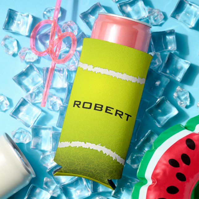 Rafraîchisseur Pour Canette Slim Tennis Ball Design Seltzer Can Cooler (Été in situ)