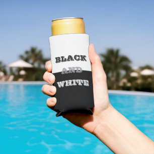 Rafraîchisseur Pour Canette Slim Texte Blanc Gris Noir Et Couleurs Solides