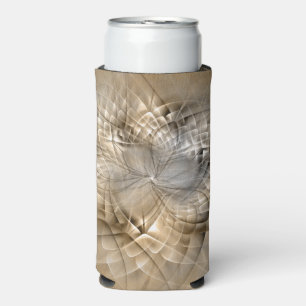 Rafraîchisseur Pour Canette Slim Textures d'art fractal abstrait de tons terrestres