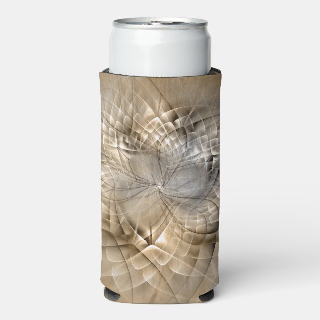 Rafraîchisseur Pour Canette Slim Tons Terre Abstrait Art fractal moderne Texture (Seltzer Recto)