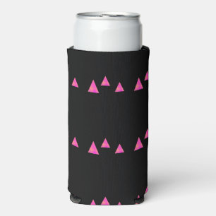 Rafraîchisseur Pour Canette Slim triangles roses Abstraits sur noir