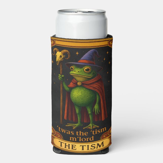 Rafraîchisseur Pour Canette Slim T'was The 'Tism M'Lord Frog Meme Autism Awareness (Seltzer Recto)